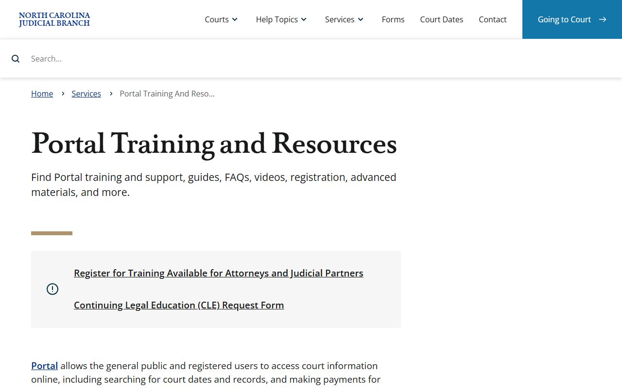 Johnston County court records after arrest eCourts Portal training search fields